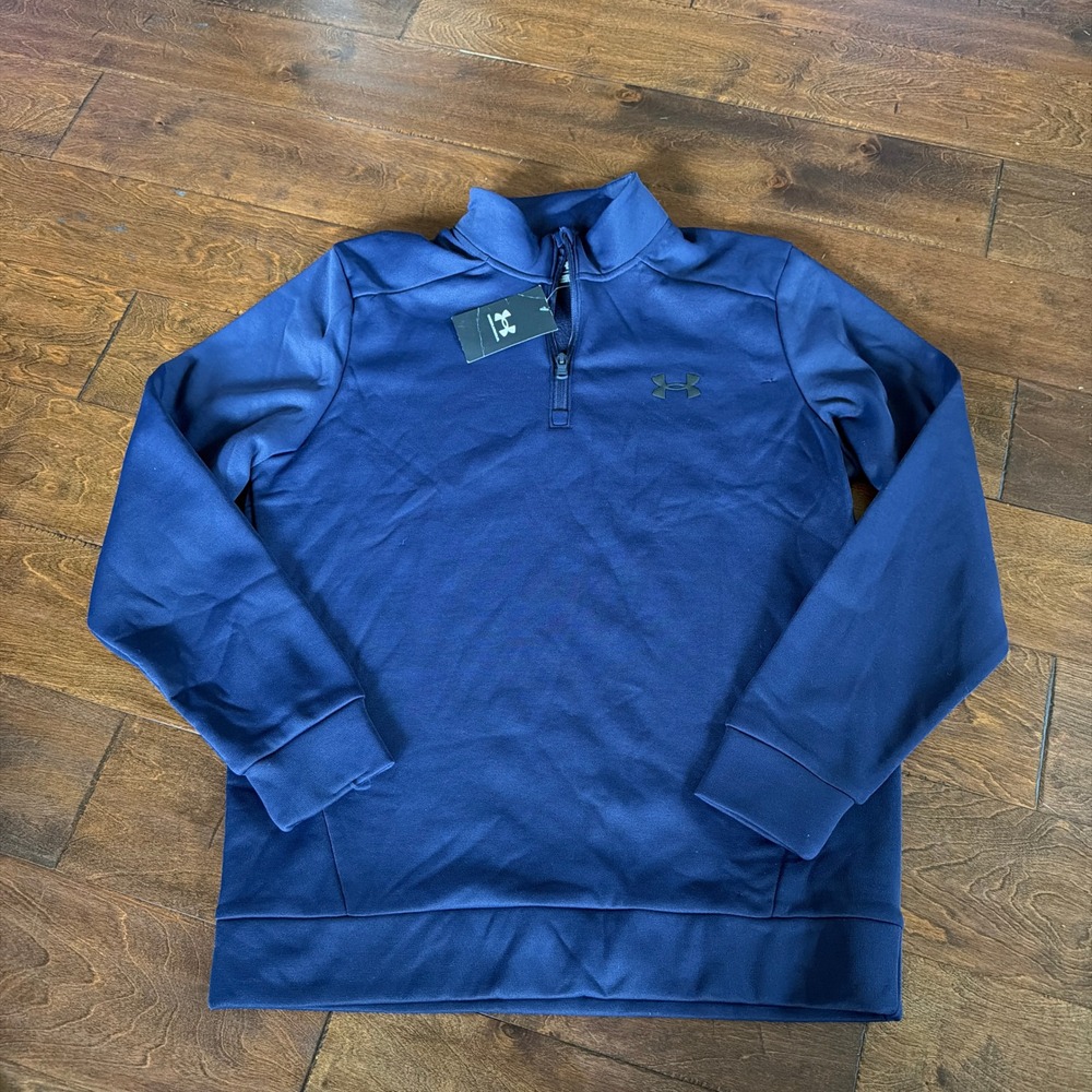 Under Armour Mens Armour Fleece Loose Fit 1/4 Zip Academy Blue Medium